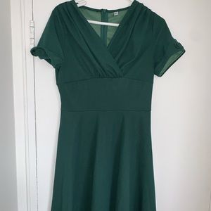 Emerald green skater dress